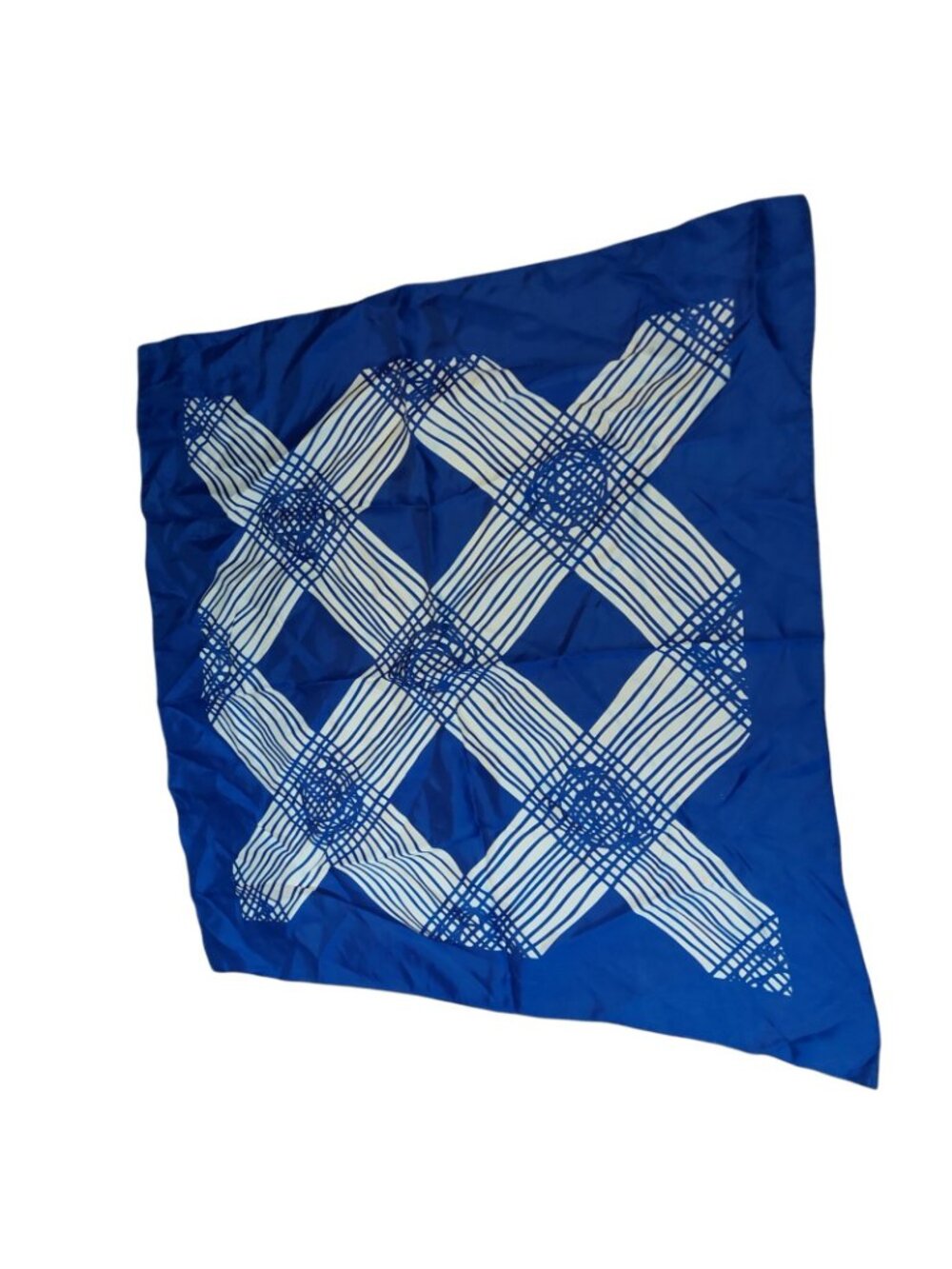 Blue White Cross X Scarf 26"
